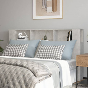 Headboard Cabinet Concrete Grey Engineered Wood Large