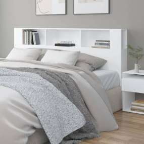 Headboard Cabinet White Engineered wood Large Headboard...