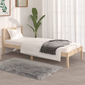Bed Frame Natural wood Solid pine wood Small single Dur...