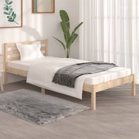 Bed Frame Natural Pine Solid Pine Wood Twin Durable Bed...