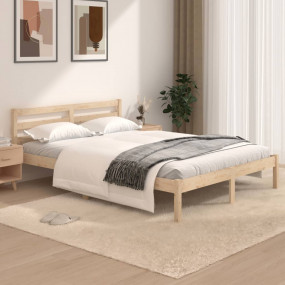Bed Frame natural pine wood color Solid pine wood Small...