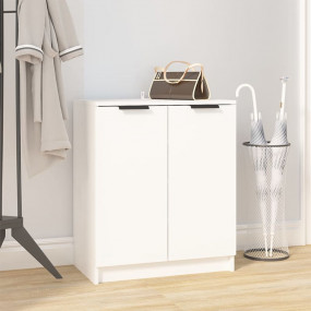 Shoe Cabinet White Engineered Wood Medium Shoe Cabinet