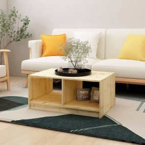 Coffee Table Natural Wood Solid Firwood Medium Coffee T...