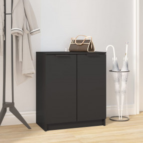 Shoe Cabinet Black Engineered Wood Medium Shoe Cabinet