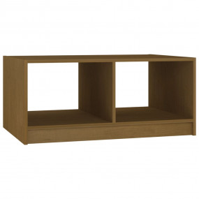 Coffee Table Honey Brown Solid Pine Wood Medium Coffee ...
