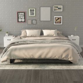 Bedside Cabinet Set of 2 White Engineered wood, metal S...