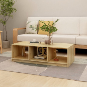 Coffee Table Natural Pine Solid Pinewood Medium Coffee ...
