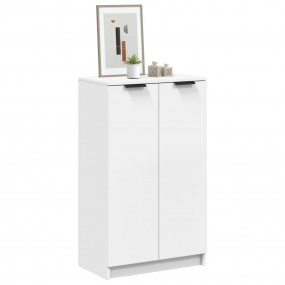 Shoe Cabinet White Engineered Wood Medium Shoe Cabinet