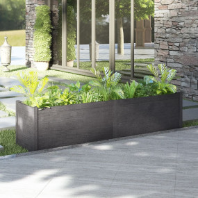 Planter Grey Solid Pinewood 78.7x19.7x19.7 in Durable P...