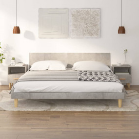 Bedside Cabinet Set of 2 Concrete grey