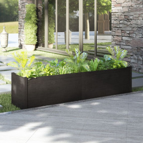 Planter Black Solid pinewood Large Planter Rectangular