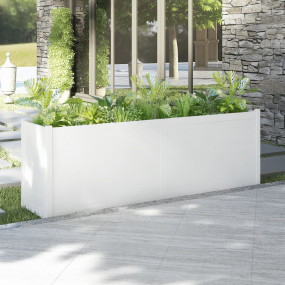 Garden Planter White Solid pinewood 78.7 in x 19.7 in x...