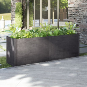 Garden Planter Grey Solid Pinewood Large Durable Garden...