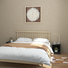 Bedside Cabinet Set of 2 Grey Solid pinewood Compact