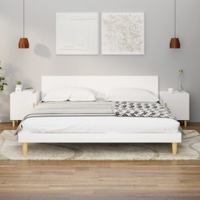 Bedside Cabinet Set of 2 White Engineered wood Medium