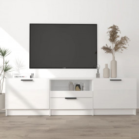 TV Cabinet High gloss white Engineered wood 55.1 x 13.8...