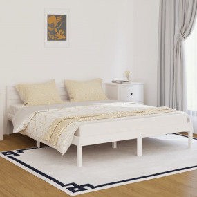 Day Bed White Solid Pine Wood King Size
