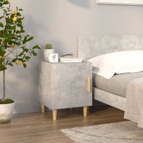 Bedside Cabinet Concrete Grey Engineered Wood Medium Re...