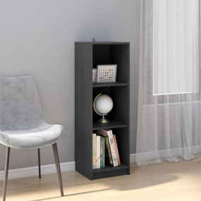 Book Cabinet Grey Solid Pinewood Compact Book Cabinet
