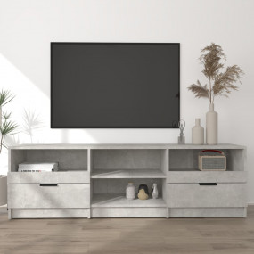 TV Cabinet Concrete Grey Engineered Wood Medium TV Stan...