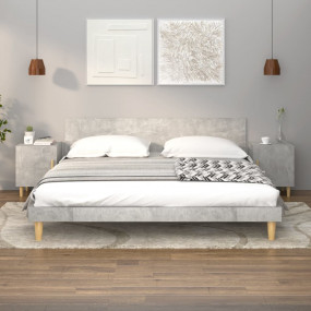 Bedside Cabinet Set of 2 Concrete grey Engineered wood