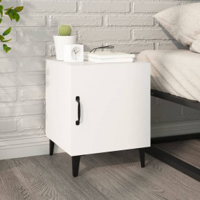 Bedside Cabinet White Engineered wood, metal Medium
