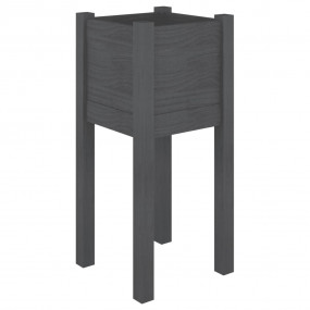 Planter Grey Solid Pine Wood Medium Durable Garden Plan...