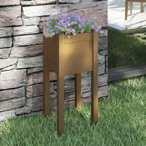 Planter Honey brown Solid pinewood Medium Durable Plant...