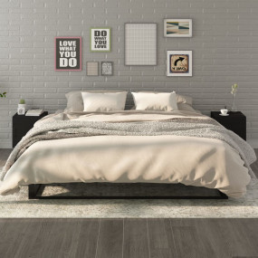 Bedside Cabinet Set of 2 Black Engineered wood, Metal S...