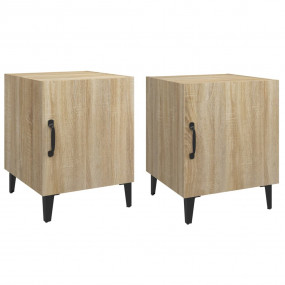 Bedside Cabinet Set of 2 Sonoma oak Engineered wood, me...