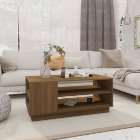 Coffee Table Brown oak Engineered wood 40.2 x 21.7 x 16...