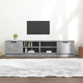TV Cabinet Set of 2 Concrete Grey Engineered wood Stand...
