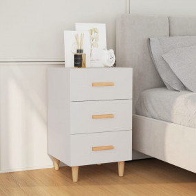 Bedside Cabinet White Engineered wood Regular Bedside C...