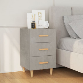 Bedside Cabinet Concrete Gray Engineered Wood Medium