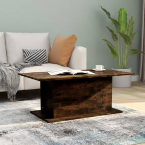 Coffee Table Smoked Oak Engineered Wood 40.2 x 21.9 x 1...