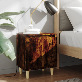 Bed Cabinet Set of 2 Smoked oak