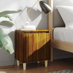 Bed Cabinet Set of 2 Brown oak