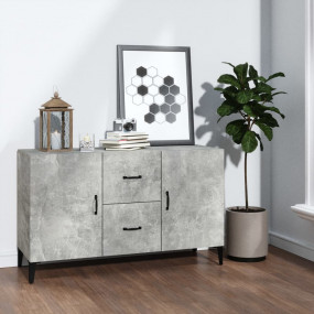 Sideboard Concrete Gray Engineered Wood Medium Sideboar...