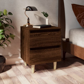 Bed Cabinet Brown Oak Engineered wood, Solid eucalyptus...