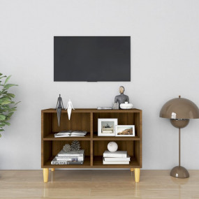 TV Cabinet Brown Oak Engineered Wood Standard TV Cabine...