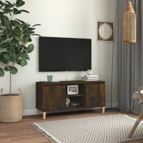 TV Cabinet Smoked Oak Engineered Wood, Solid Eucalyptus...