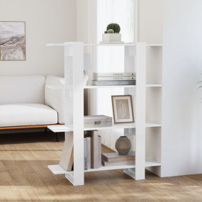 Book Cabinet High gloss white Engineered wood Medium Bo...