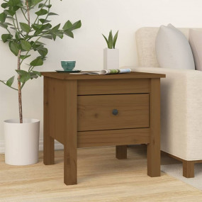 Side Table Honey brown Solid pine wood Small Side Table...