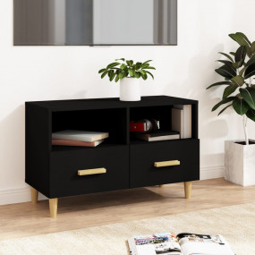 TV Cabinet Black Engineered wood TV Cabinet Rectangular