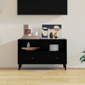 TV Cabinet Black Engineered wood and iron TV Cabinet Re...