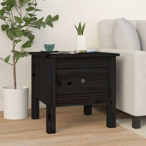 Side Table Black Solid pine wood Small Side Table Squar...