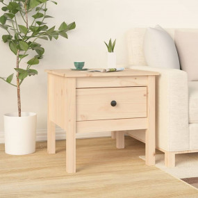 Side Table Natural Pine Solid Pine Wood Small Square Ru...