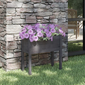 Garden Planter Grey Solid Pinewood Medium Garden Plante...