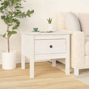 Side Table White Solid pine wood Small Side Table Squar...