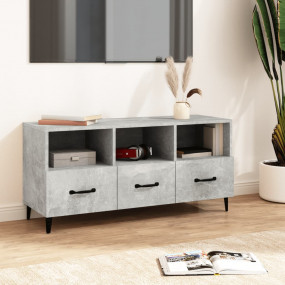TV Cabinet Concrete Grey Engineered Wood, Iron